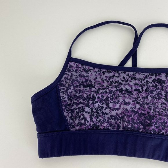 Champion Purple Printed Athletic Sports Bra Gym M - Picture 3 of 7